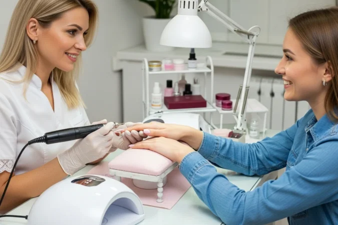 main prompt a female nail technician result
